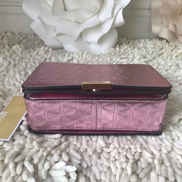 Michael Kors Jade Medium Gusset Clutch Soft Pink
